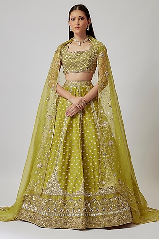 DESIGNER EMBELLISHED LEHENGA IN GREEN