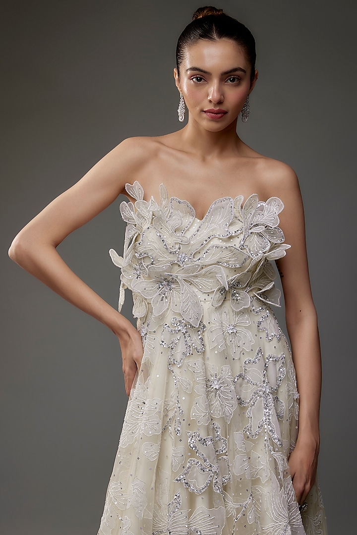 white net dress design White Net Designer Gown at 3000/piece in Dehradun
