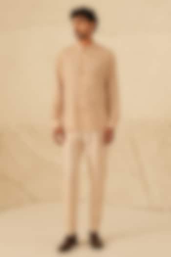 Rose Gold Cotton Silk Short Kurta Set by Shreyansh Designs at Pernia's Pop Up Shop