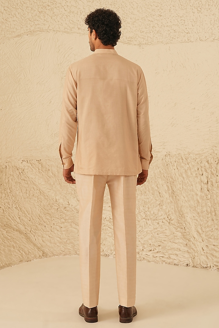 Rose Gold Cotton Silk Short Kurta Set by Shreyansh Designs at Pernia's Pop Up Shop