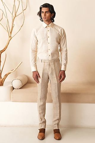Ivory Linen Co-Ord Set by Shreyansh Designs