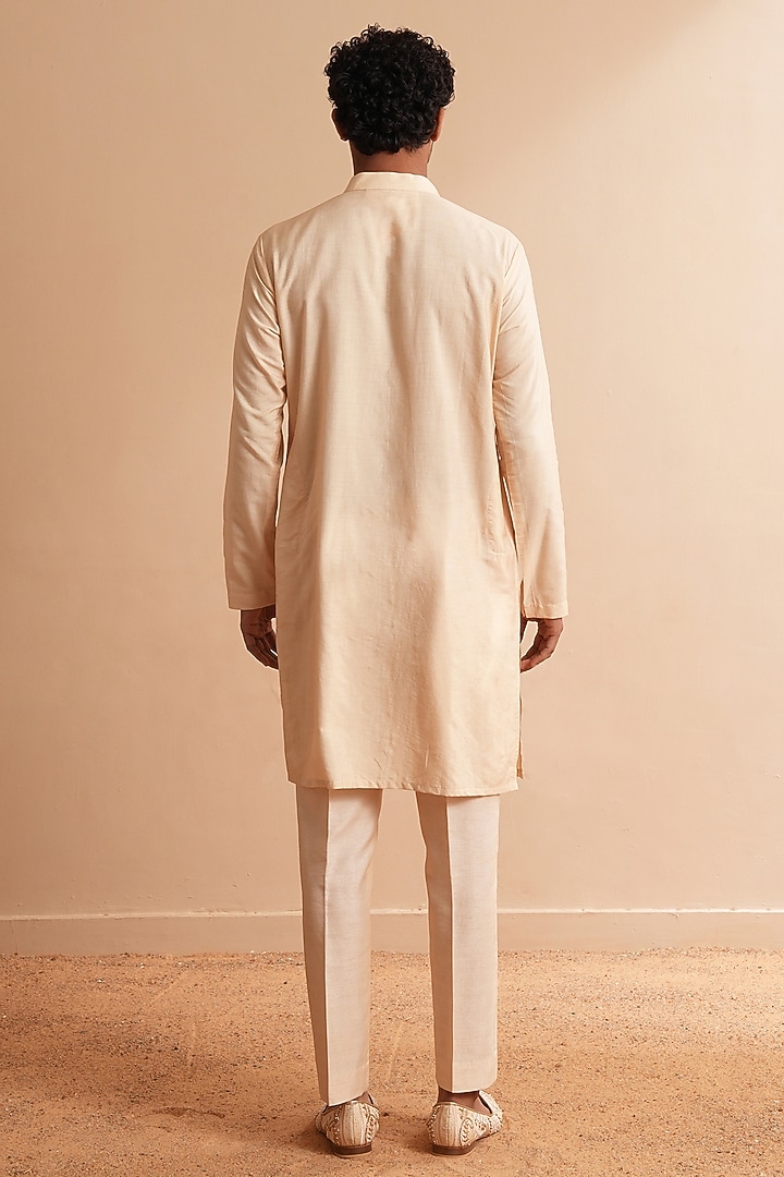 Rose Gold Cotton Silk Kurta Set by Shreyansh Designs at Pernia's Pop Up Shop