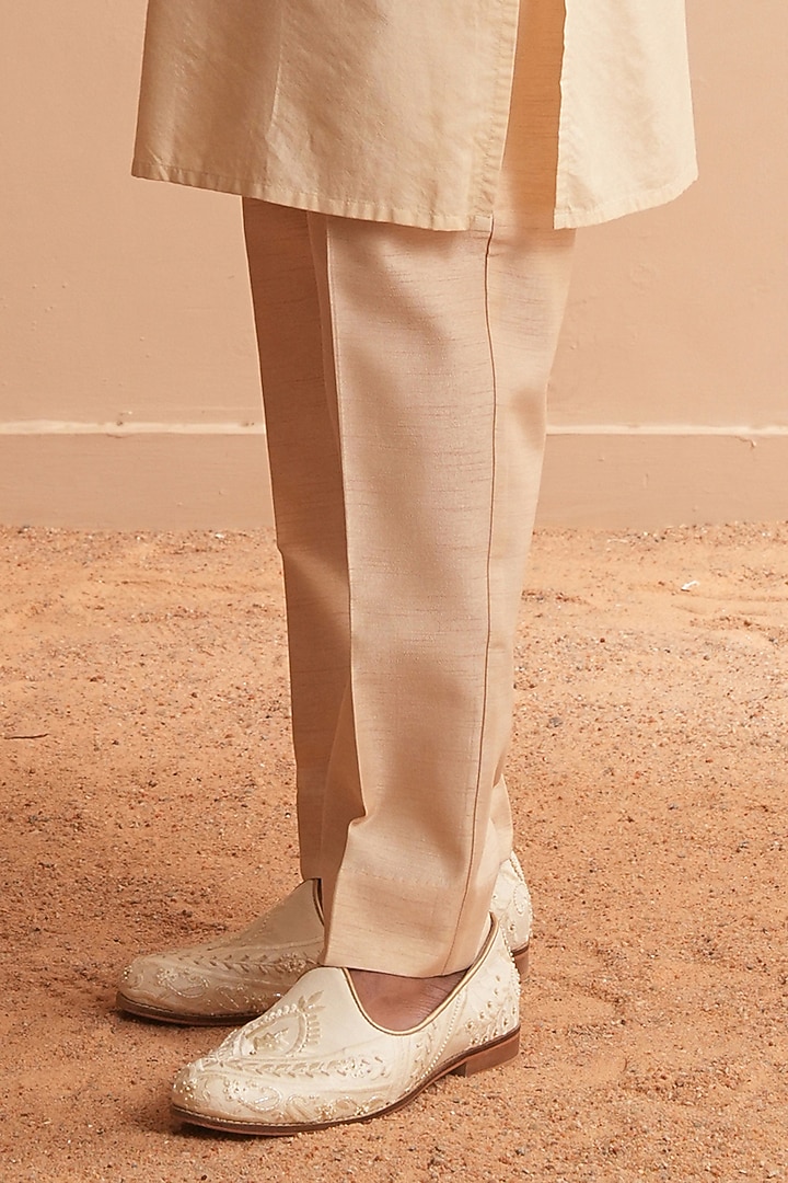 Nude Shade Cotton Silk Kurta Set by Shreyansh Designs at Pernia's Pop Up Shop