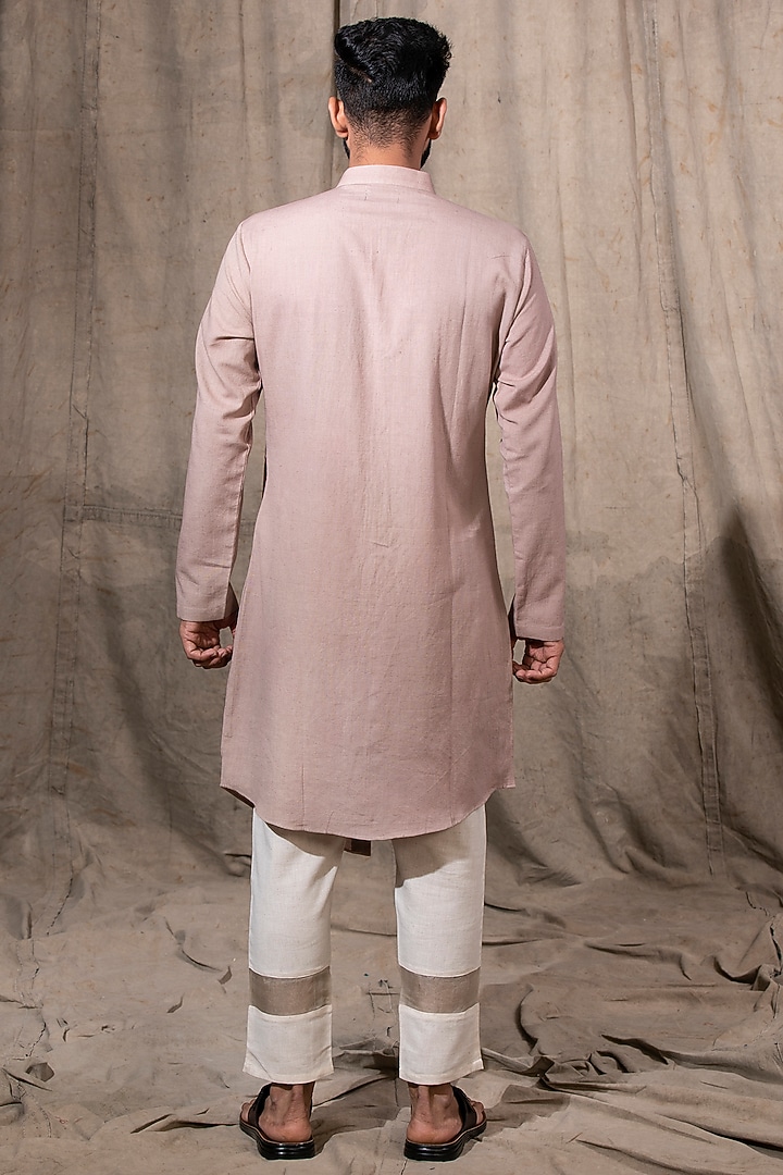 Mauve Cotton Linen Multi-Layered Kurta by Shreyansh Designs at Pernia's Pop Up Shop