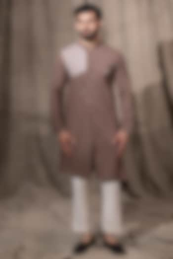 Mud Brown Cotton Linen Kurta by Shreyansh Designs at Pernia's Pop Up Shop