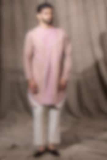 Blush Pink Cotton Linen Kurta by Shreyansh Designs at Pernia's Pop Up Shop