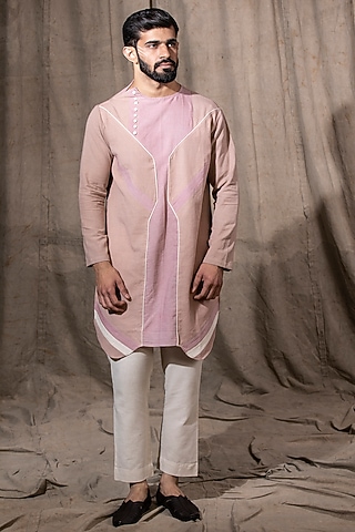 Blush Pink Cotton Linen Kurta by Shreyansh Designs