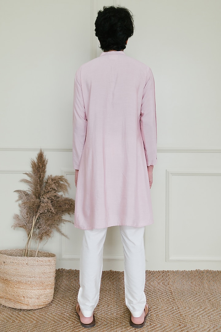 Powder Pink Silk Kurta by Shreyansh Designs at Pernia's Pop Up Shop