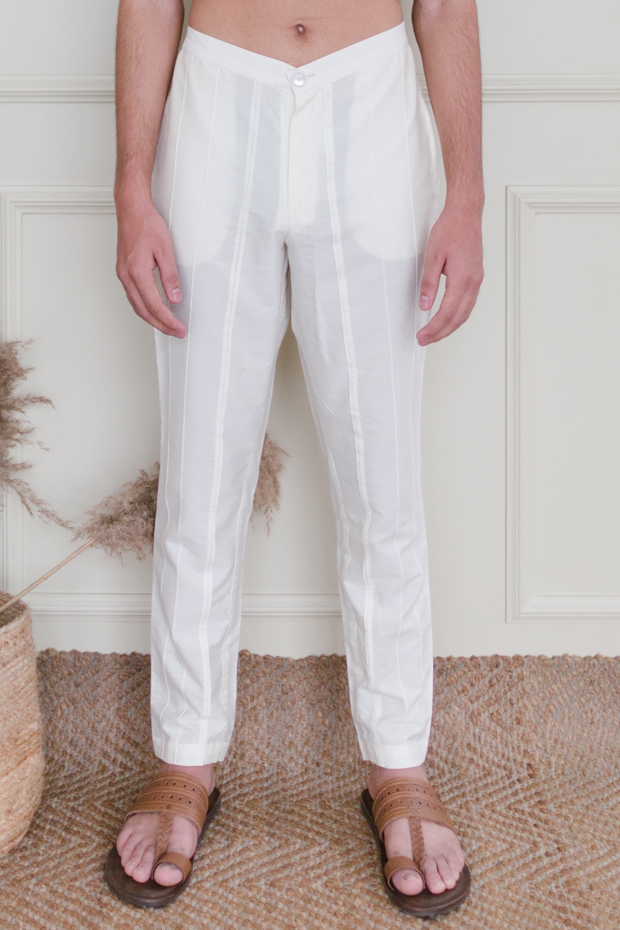 Cotton Silk Side Zip Pant  Buy Trouser Pants For Women