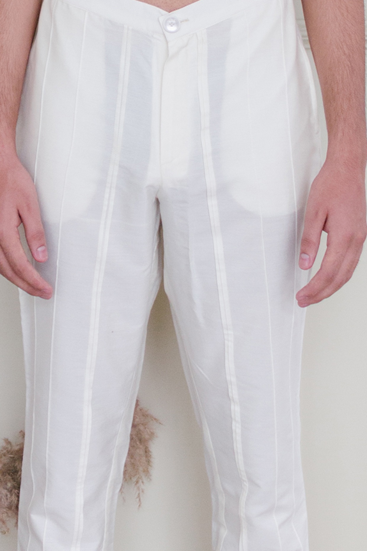 Buy Off White Achkan With Pants In Chanderi Silk by Designer ARJAN DUGAL  Online at Ogaancom