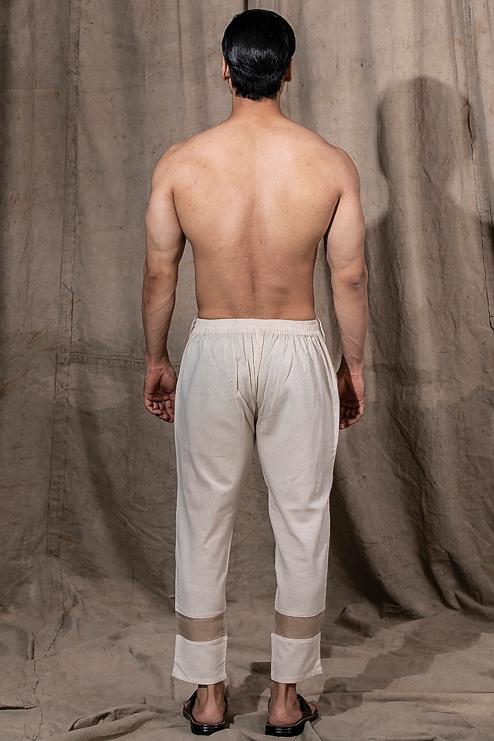 Off-White Cotton Pants by Shreyansh Designs at Pernia's Pop Up Shop