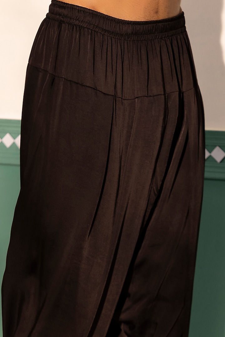 Black Viscose Pathan Dhoti Salwar Pants by Shreyansh Designs at Pernia's Pop Up Shop