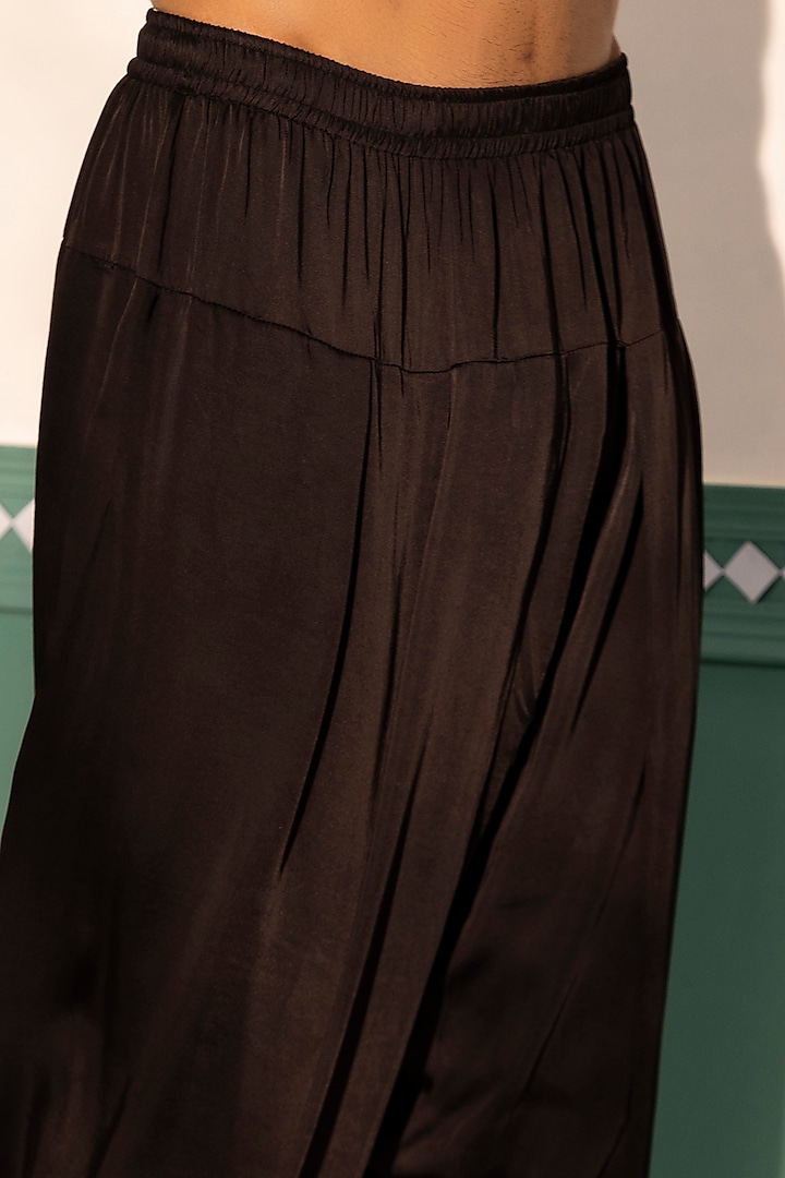 Black Viscose Pathan Dhoti Salwar Pants by Shreyansh Designs at Pernia's Pop Up Shop