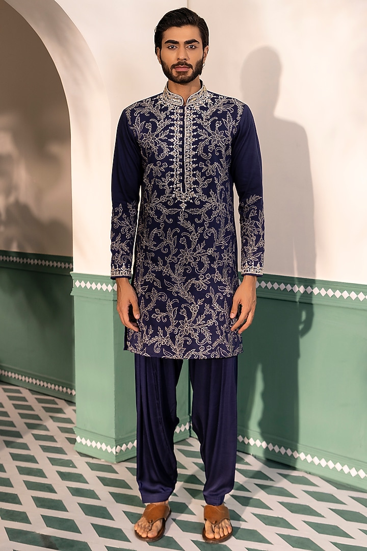 Blue Viscose Salwar Pants by Shreyansh Designs at Pernia's Pop Up Shop