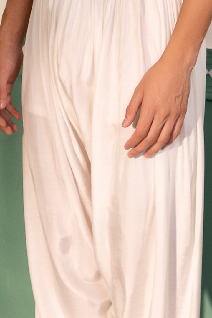 White Viscose Salwar Pants by Shreyansh Designs at Pernia's Pop Up Shop