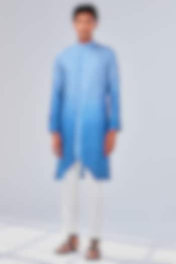 Blue Ombre Cotton Silk Kurta by Shreyansh Designs