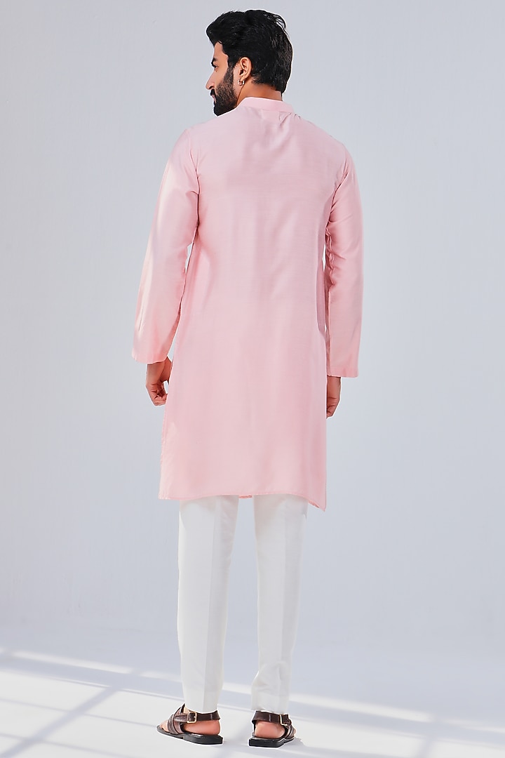Pink Cotton Silk Kurta by Shreyansh Designs at Pernia's Pop Up Shop