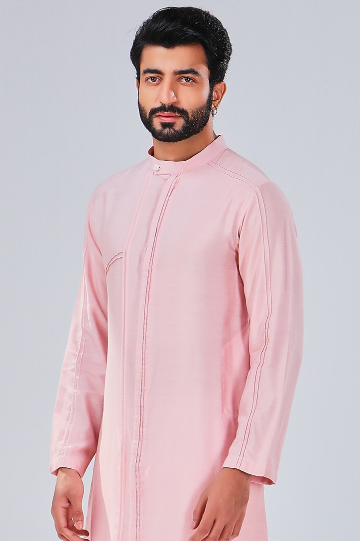Pink Cotton Silk Kurta by Shreyansh Designs at Pernia's Pop Up Shop