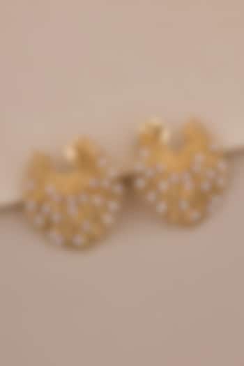 18kt Yellow Gold Finish Diamond Stud Earrings by Shine Eternal at Pernia's Pop Up Shop