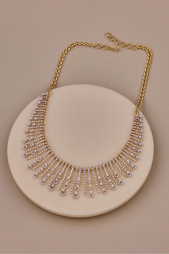18kt Yellow Gold Finish Round-Shaped Diamond Necklace by Shine Eternal at Pernia's Pop Up Shop