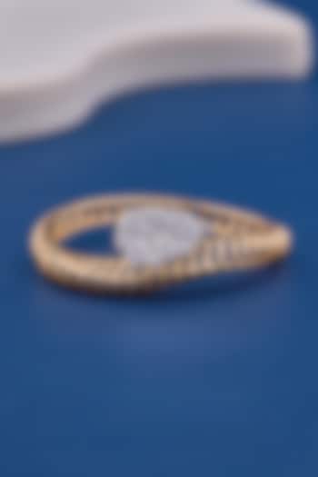 14kt Yellow Gold Finish Diamond Band Ring by Shine Eternal at Pernia's Pop Up Shop