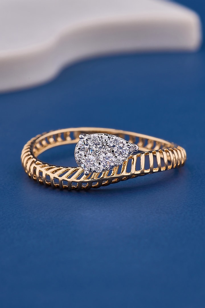 14kt Yellow Gold Finish Diamond Band Ring by Shine Eternal at Pernia's Pop Up Shop
