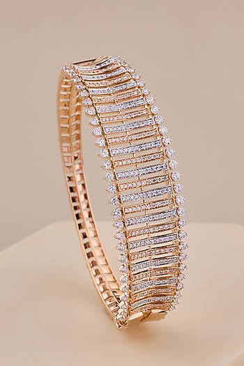 18kt Rose Gold Finish Round-Shaped Diamond Bangle by Shine Eternal at Pernia's Pop Up Shop