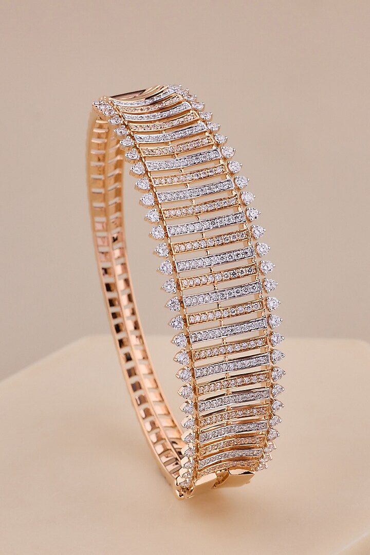 18kt Rose Gold Finish Round-Shaped Diamond Bangle by Shine Eternal at Pernia's Pop Up Shop
