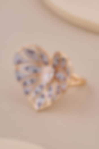 18kt Rose Gold Finish Diamond & Amethyst Stone Heart-Shaped Ring by Shine Eternal at Pernia's Pop Up Shop
