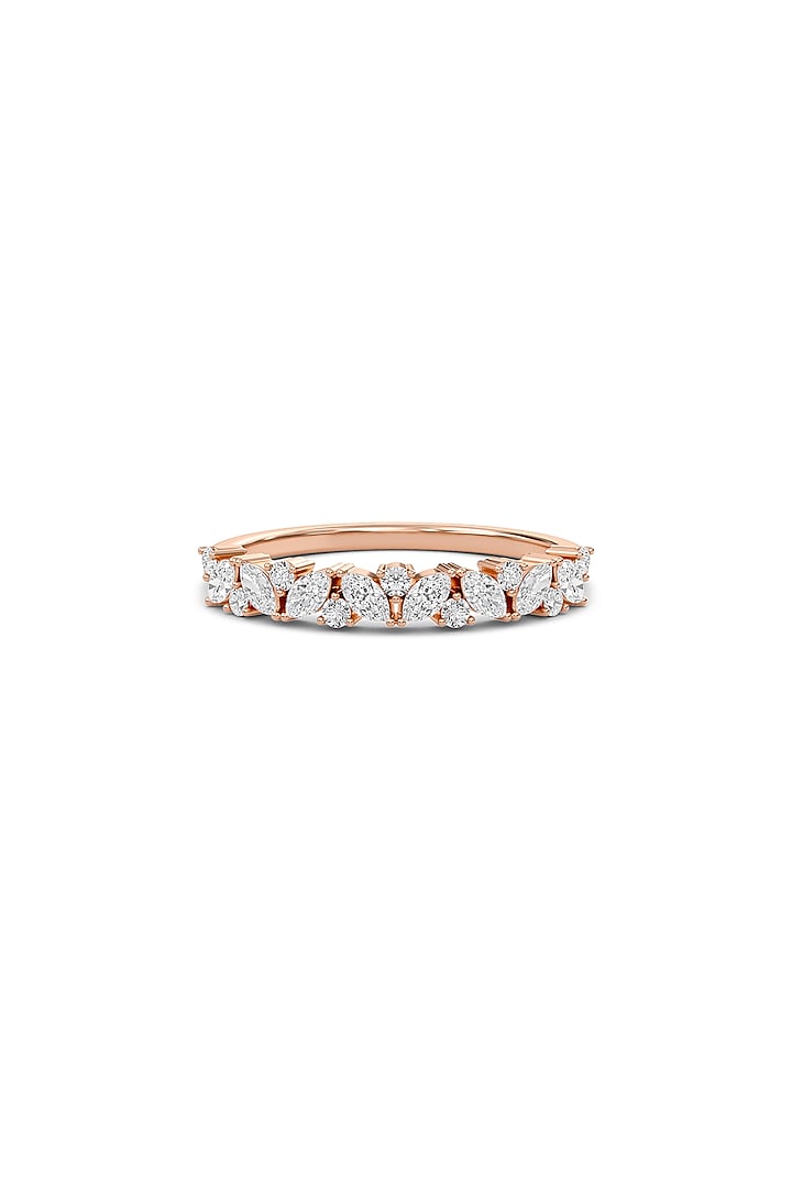 14kt Rose Gold Finish Marquise-Cut Diamond Zig-Zag Ring by Shine Eternal at Pernia's Pop Up Shop