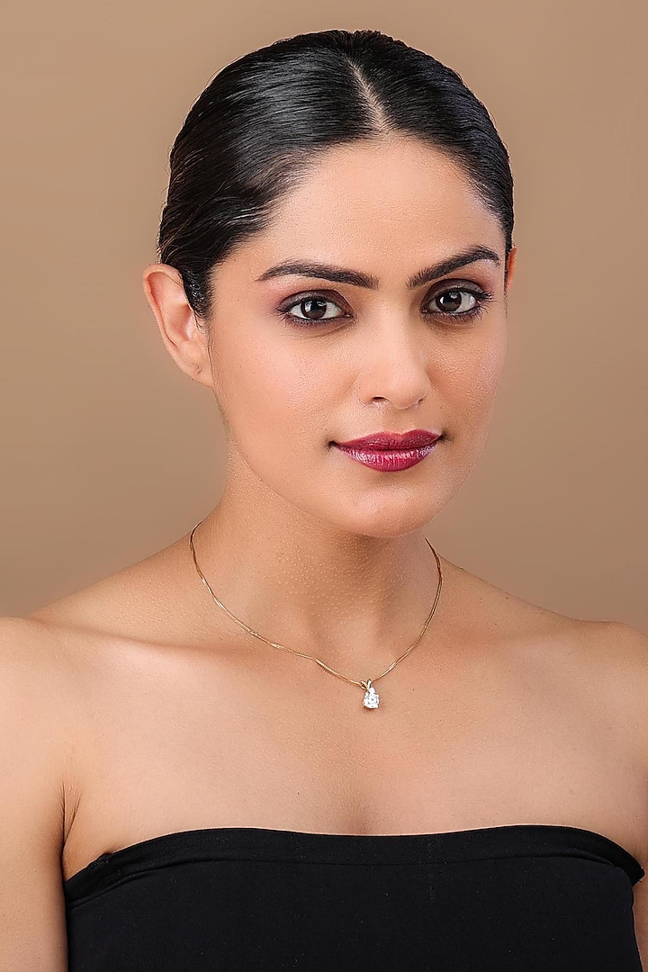 18kt Yellow Gold Finish Round-Cut Lab Grown Diamond Pendant Necklace by Shine Eternal at Pernia's Pop Up Shop