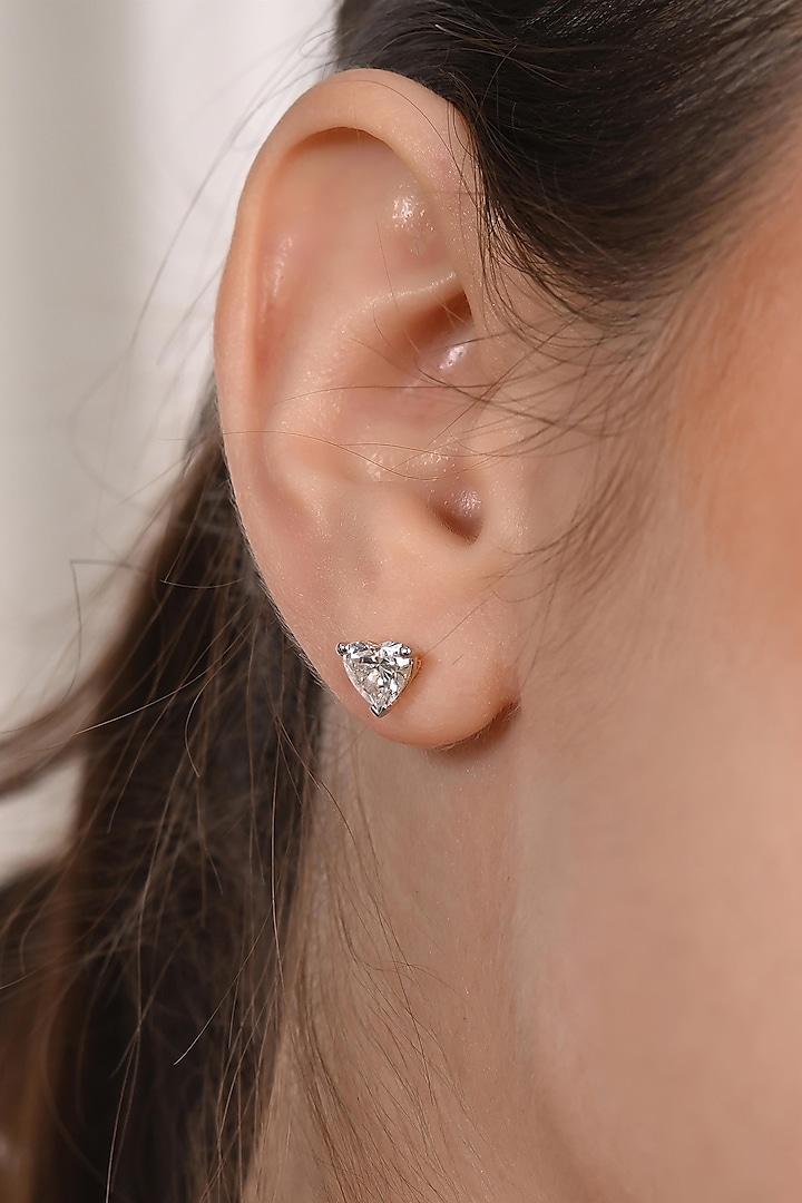 18kt Yellow Gold Finish 1.5 Carat Heart-Cut Lab Grown Diamond Stud Earrings by Shine Eternal at Pernia's Pop Up Shop