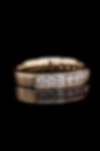 18kt Yellow Gold Finish Round-Cut Diamond Half Eternity Band Ring by Shine Eternal at Pernia's Pop Up Shop