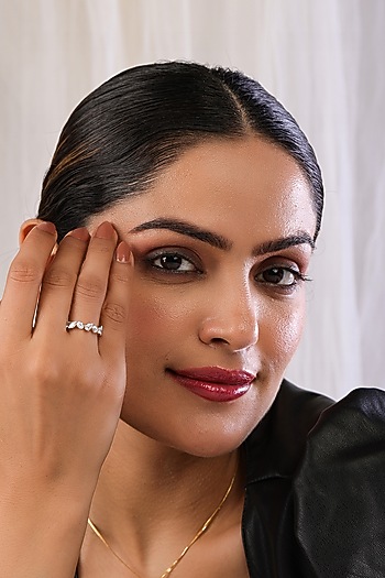 18kt Yellow Gold Finish Diamond Half Eternity Band Ring by Shine Eternal at Pernia's Pop Up Shop