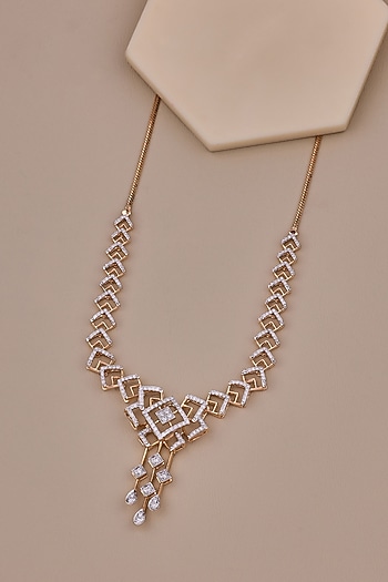 18kt Rose Gold Finish Round-Shaped Diamond Necklace by Shine Eternal at Pernia's Pop Up Shop