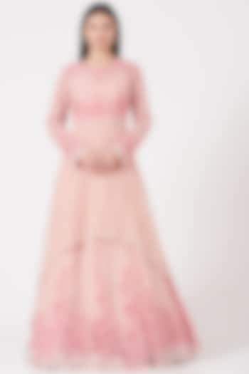 Blush Pink Embroidered Gown by Shantanu Goenka