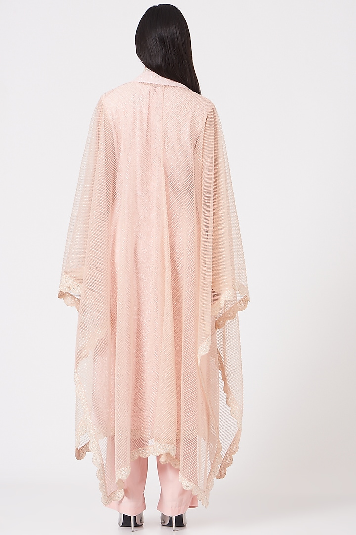 Powder Pink Embroidered Kurta Set by Shantanu Goenka at Pernia's Pop Up Shop
