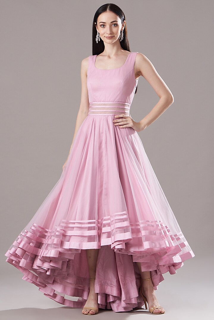 Lilac Embroidered Wedding Gown With Jacket by Shantanu Goenka at Pernia's Pop Up Shop