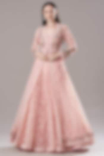 Blush Pink Embroidered Jacket Bridal Lehenga Set by Shantanu Goenka at Pernia's Pop Up Shop