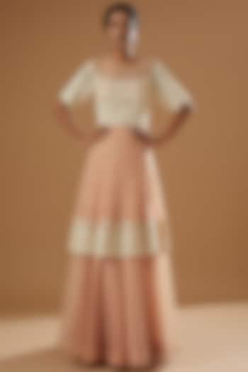 Nude Hand Embroidered Bridal Gown by Shantanu Goenka at Pernia's Pop Up Shop