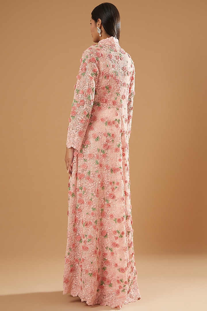 Pink Embroidered Jacket Set by Shantanu Goenka at Pernia's Pop Up Shop