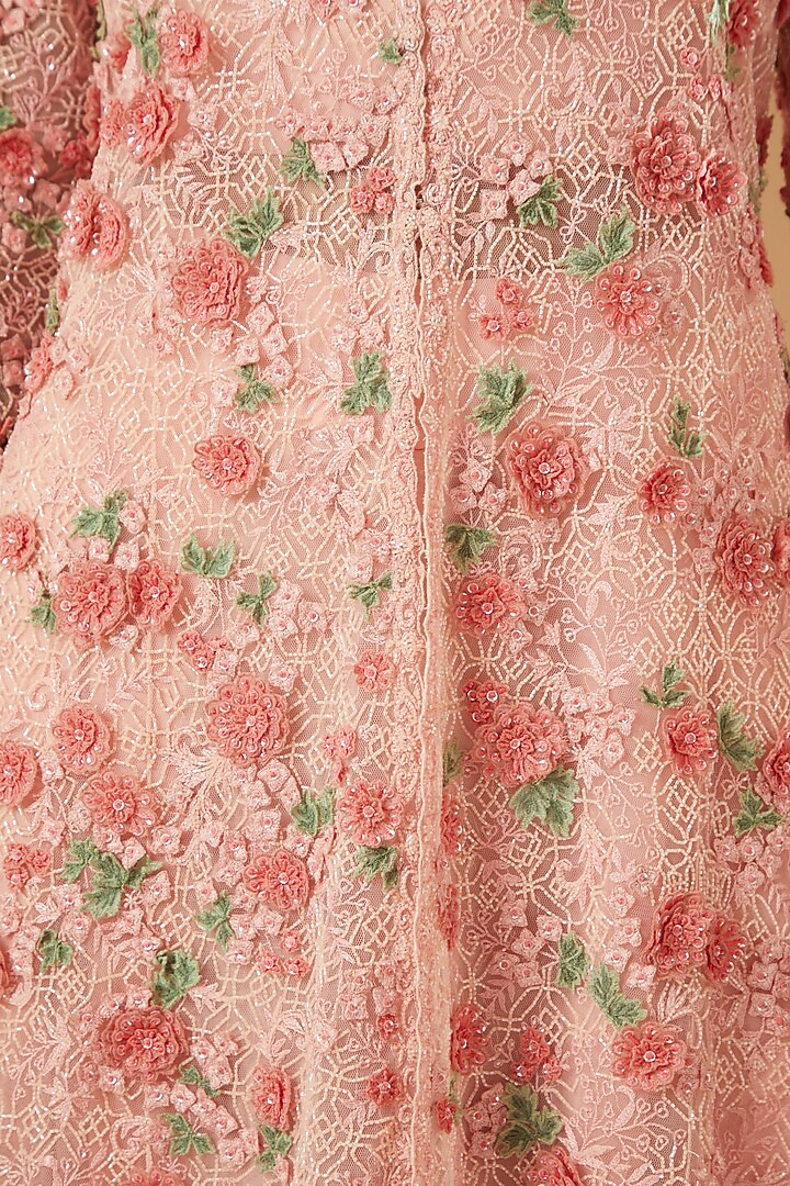Pink Embroidered Jacket Set by Shantanu Goenka at Pernia's Pop Up Shop