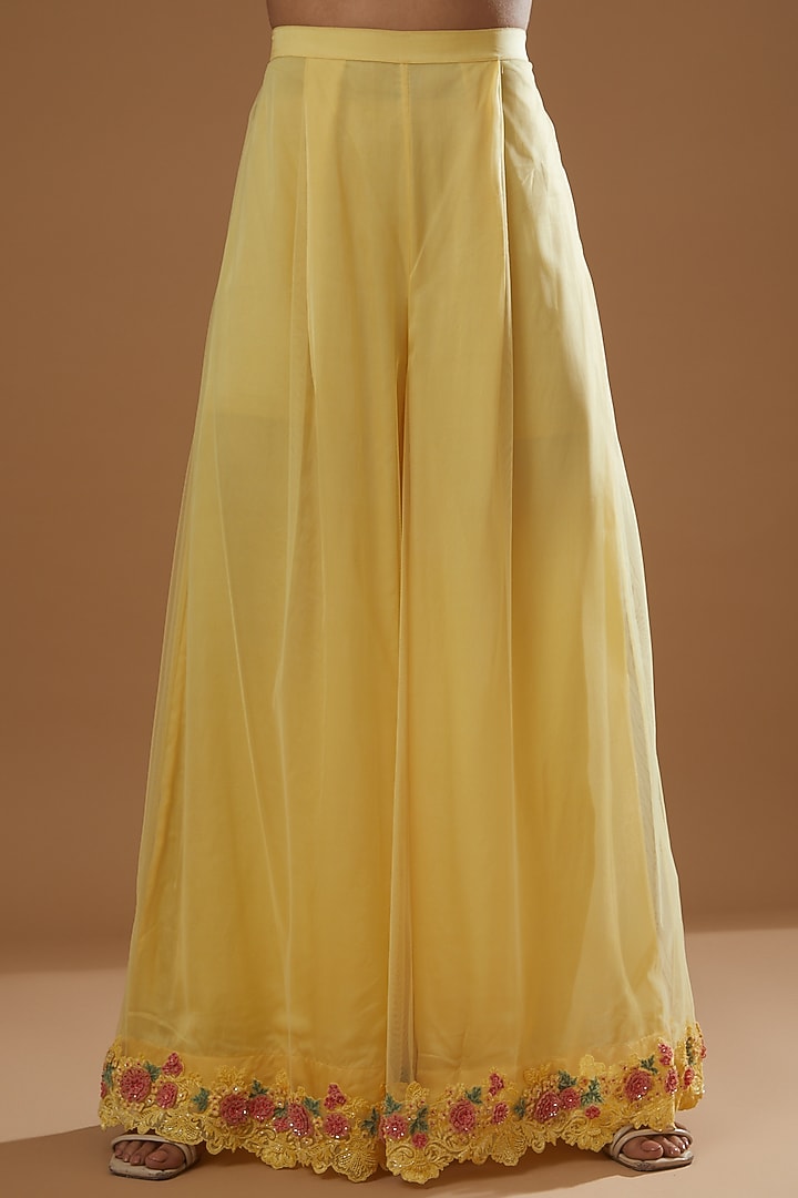 Yellow Tulle Bridal Sharara Set by Shantanu Goenka at Pernia's Pop Up Shop