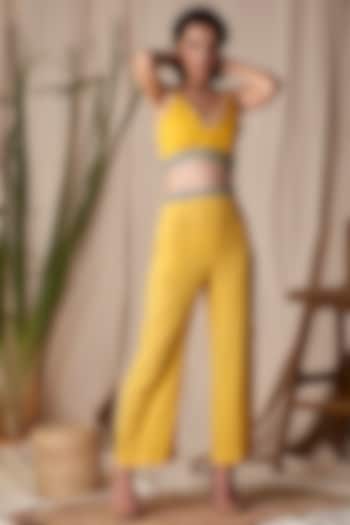 Yellow Triangle Top by Shivika Agarwal at Pernia's Pop Up Shop