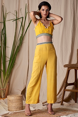 Yellow Triangle Top by Shivika Agarwal