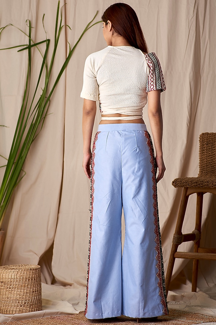 Vanilla Creme Wrap Blouse by Shivika Agarwal at Pernia's Pop Up Shop