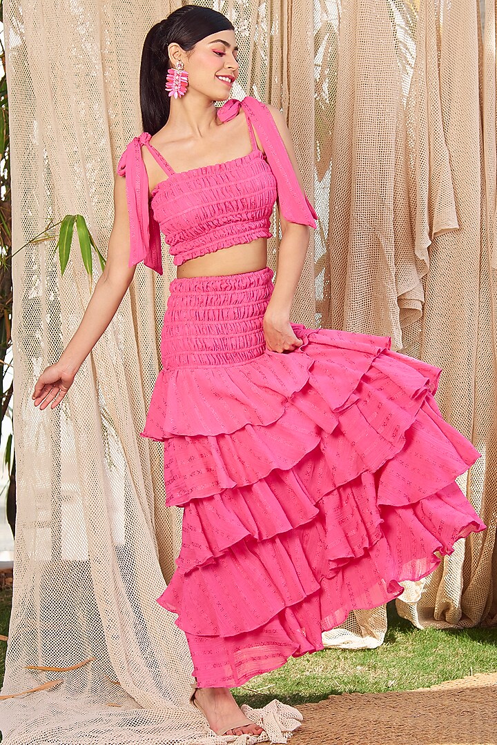 Bubblegum Cotton Top by Shivika Agarwal at Pernia's Pop Up Shop