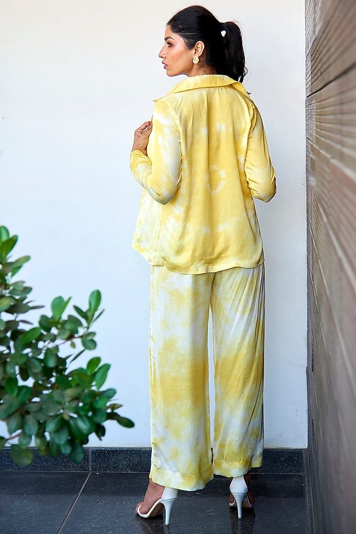 Lemon Yellow Rose Petal Pants by Shivika Agarwal at Pernia's Pop Up Shop