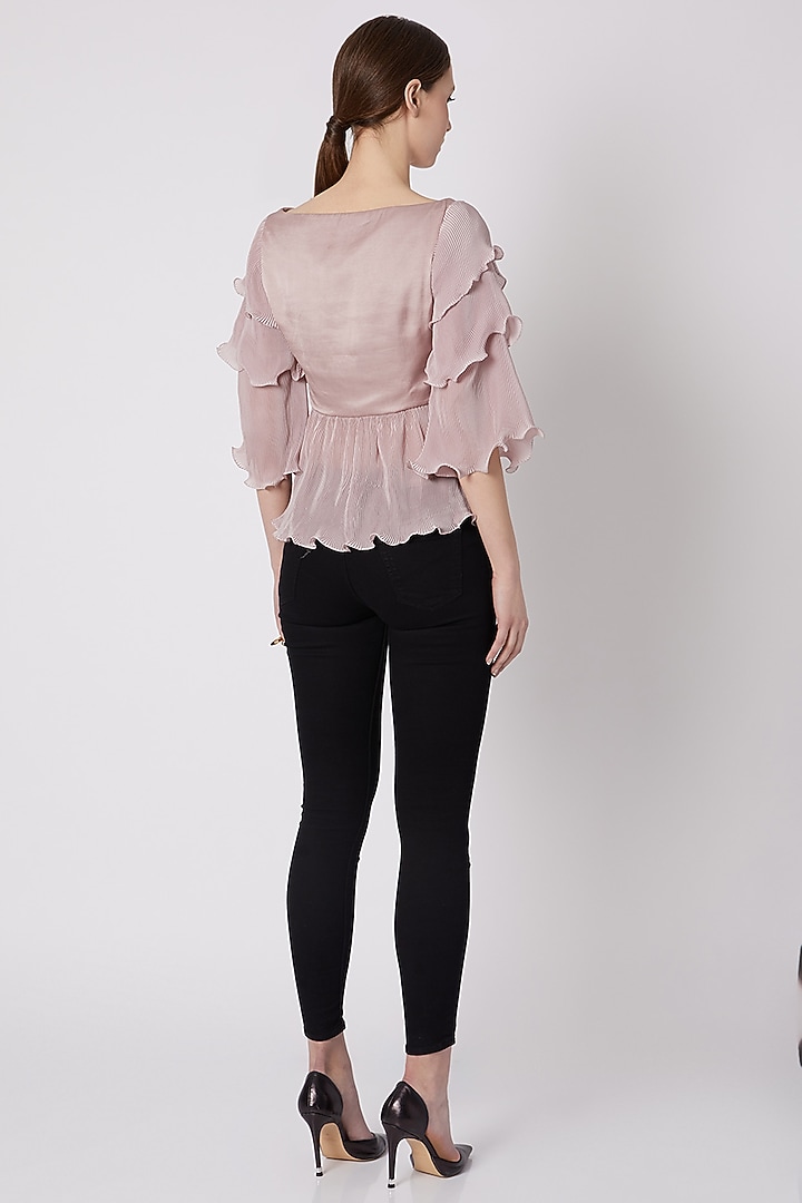 Mauve Top With Pleats by Shivangi Jain at Pernia's Pop Up Shop