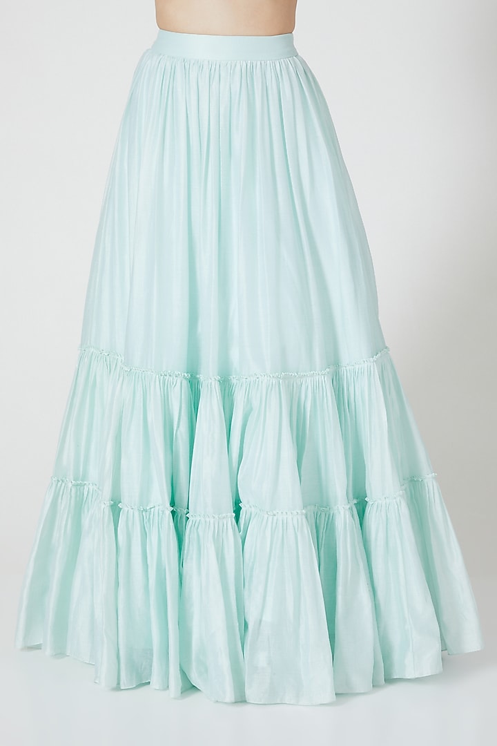 Sky Blue Embroidered Wedding Lehenga Set by Shivangi Jain at Pernia's Pop Up Shop